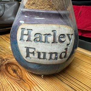 Harley Fund Ceramic Jar - Blue and Brown